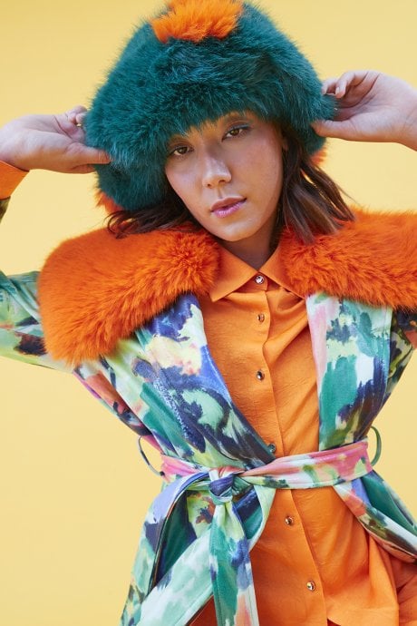 JAYLEY Bamboo Faux Fur Hat