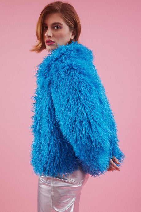 JAYLEY Bamboo Lyocell Knitted Vegan Faux Shearling Jacket