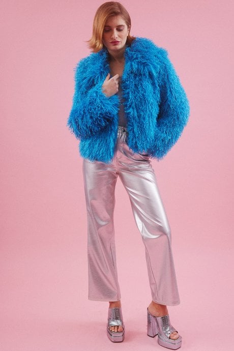 JAYLEY Bamboo Lyocell Knitted Vegan Faux Shearling Jacket