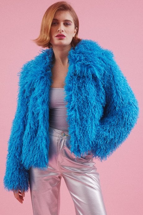 JAYLEY Bamboo Lyocell Knitted Vegan Faux Shearling Jacket