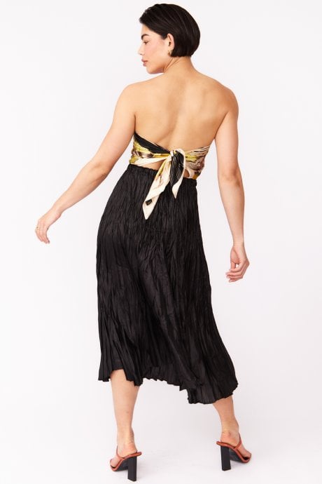 JAYLEY Black And Yellow Silk Scarf