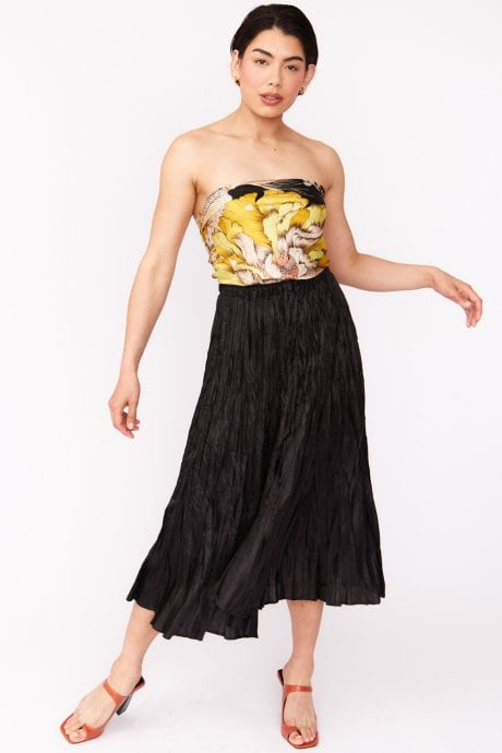 JAYLEY Black and yellow Silk Scarf