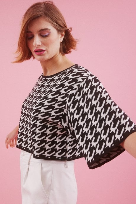 JAYLEY Black Cashmere And Silk Top