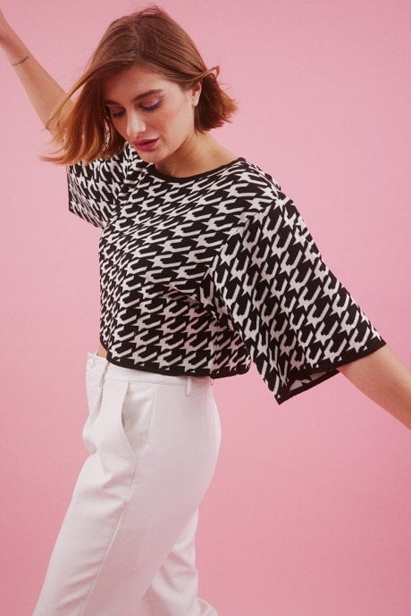 JAYLEY Black Cashmere and Silk Top