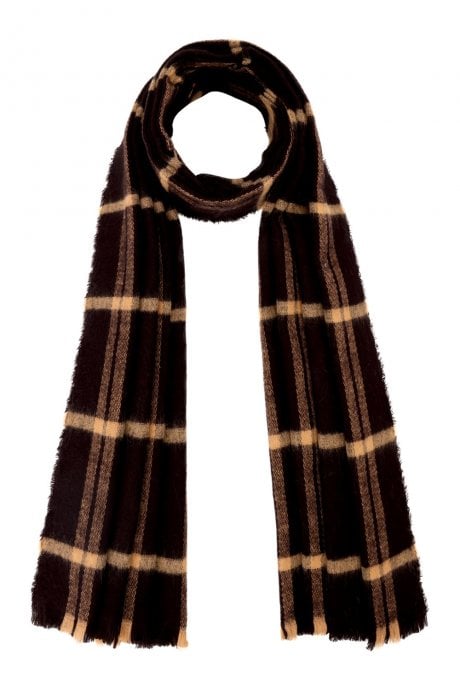 JAYLEY Black Cashmere Blend Check Scarf