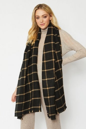 JAYLEY Black Cashmere Blend Wrap