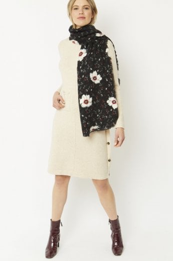 JAYLEY Black Cashmere Blend Wrap