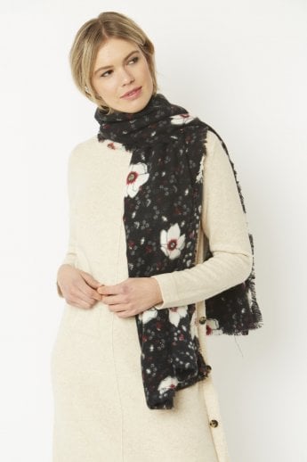 JAYLEY Black Cashmere Blend Wrap