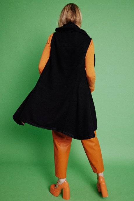 JAYLEY Black Cashmere Reversible Cape