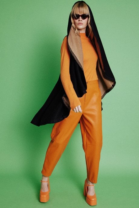 JAYLEY Black Cashmere Reversible Cape