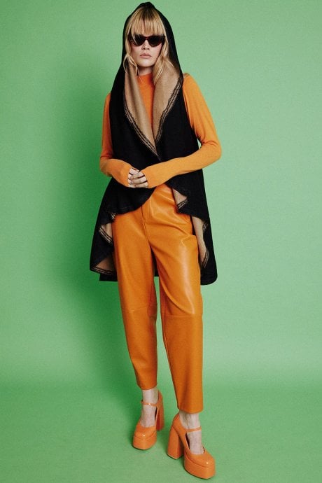 JAYLEY Black Cashmere Reversible Cape