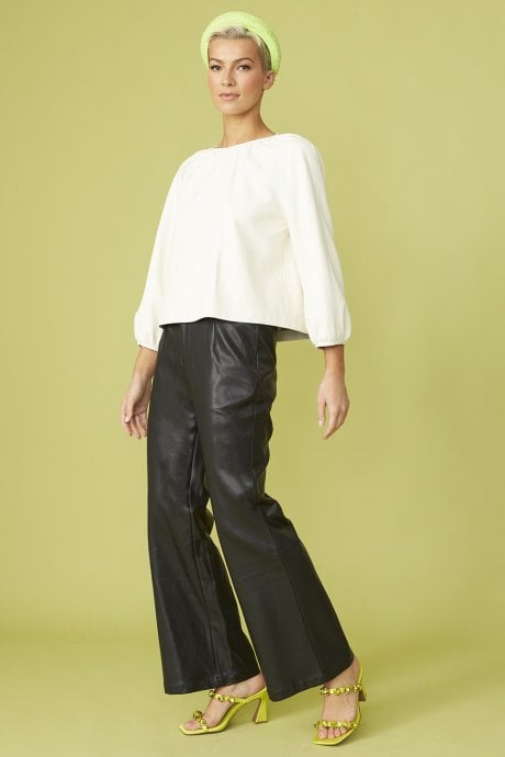 JAYLEY Black Eco Leather Trousers