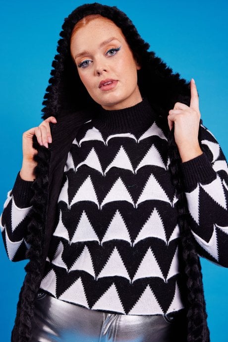 JAYLEY Black Faux Fur Hooded Gilet | Waistcoat