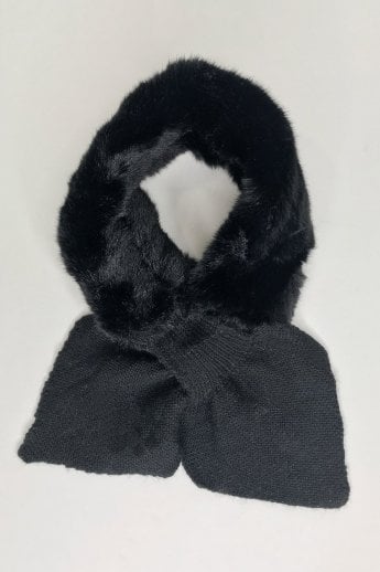 JAYLEY Black Faux Fur Scarf