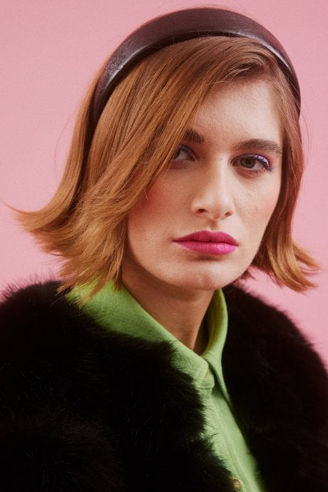 JAYLEY Black Faux Leather Headband