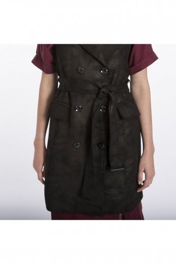 JAYLEY Black Faux Suede Gilet | Waistcoat