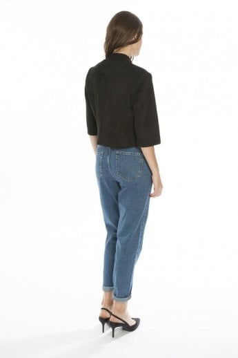 JAYLEY Black Faux Suede Jacket
