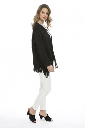 JAYLEY Black Faux Suede Jacket