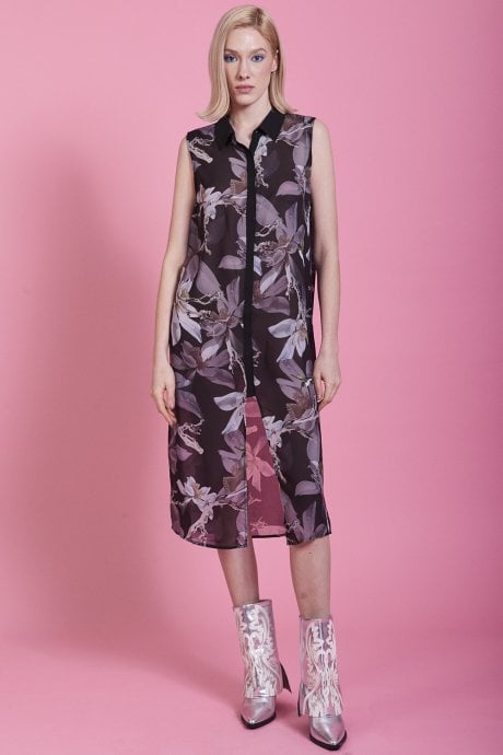 JAYLEY Black Floral Dress