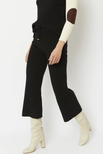 JAYLEY Black Knitted Wool Trousers