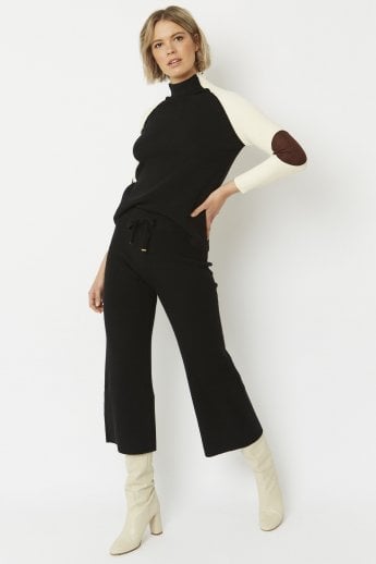 JAYLEY Black Knitted Wool Trousers