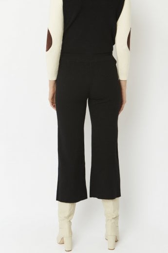 JAYLEY Black Knitted Wool Trousers