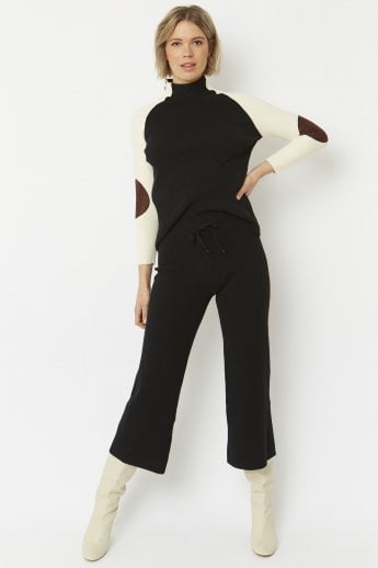 JAYLEY Black Knitted Wool Trousers