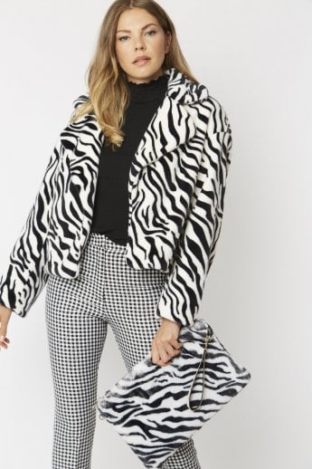 JAYLEY Black Luxury Faux Fur Bag