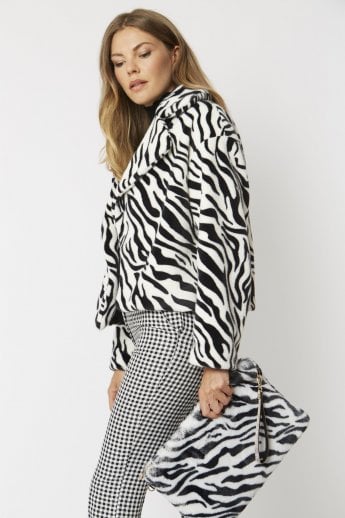 JAYLEY Black Luxury Faux Fur Bag