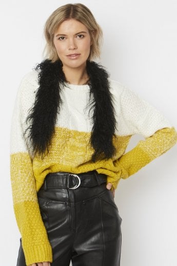 JAYLEY Black Mongolian Fur Collar