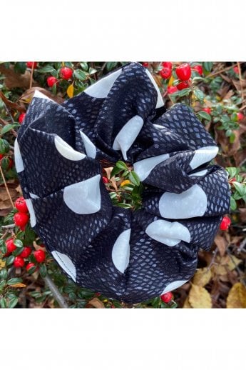 JAYLEY Black Natalie Polka Dot Scrunchie