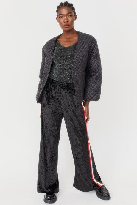 JAYLEY Black Quilted Oversized Down Jacket