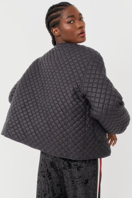 JAYLEY Black Quilted Oversized Down Jacket