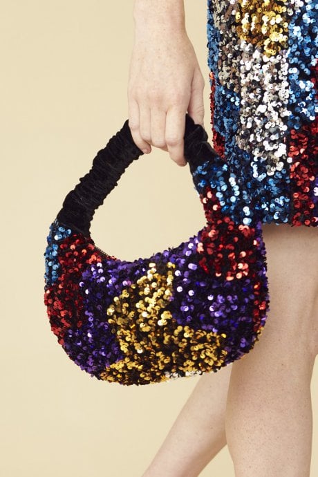 JAYLEY Black Sequin And Velvet Bag