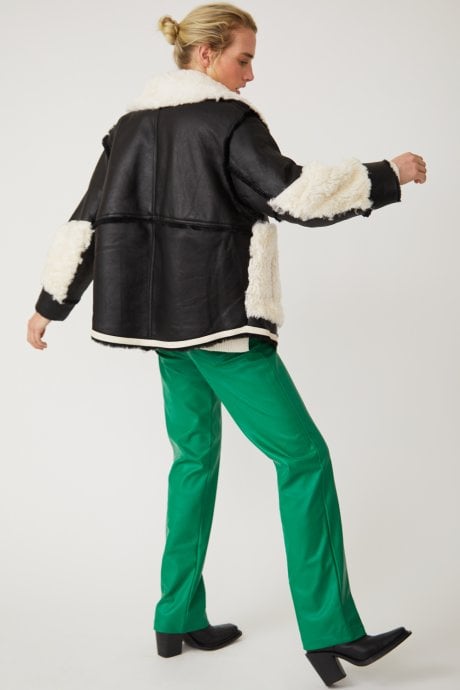 JAYLEY Black Shearling & Leather Alison Jacket