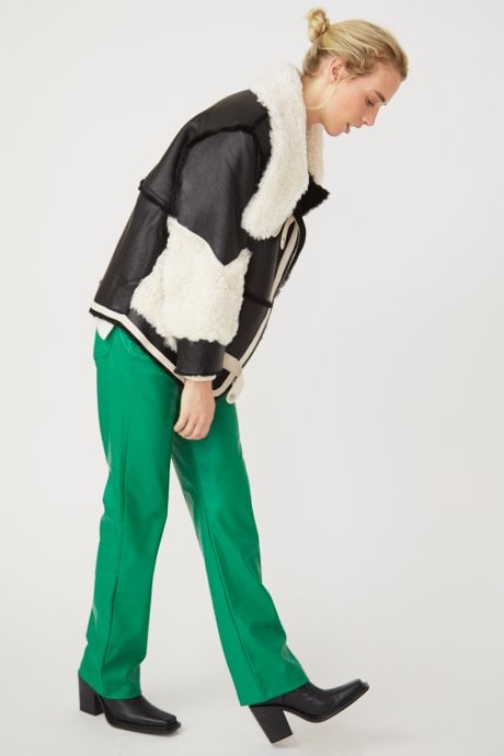 JAYLEY Black Shearling & Leather Alison Jacket