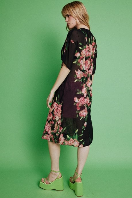 JAYLEY Black Silk Blend Dress