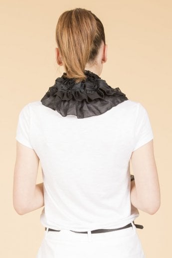 JAYLEY Black Silk Chiffon Neck Scarf