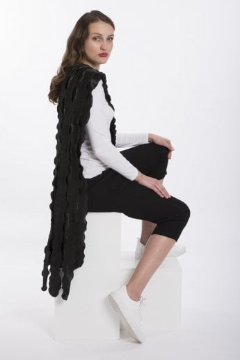 JAYLEY Black Silk Rose Scarf