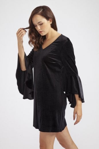 JAYLEY Black Velvet Dress