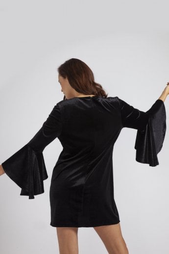 JAYLEY Black Velvet Dress