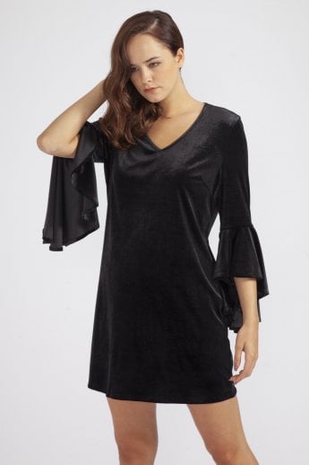 JAYLEY Black Velvet Dress