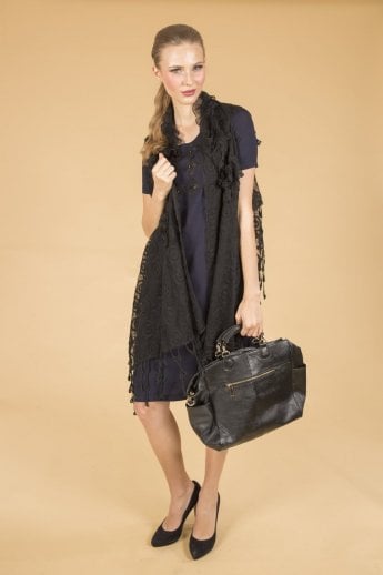 JAYLEY Black Vintage Lace Gilet | Waistcoat