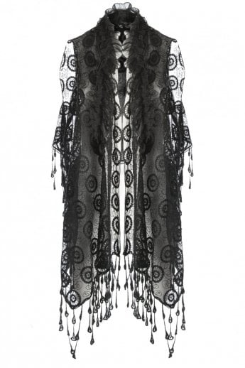 JAYLEY Black Vintage Lace Gilet | Waistcoat