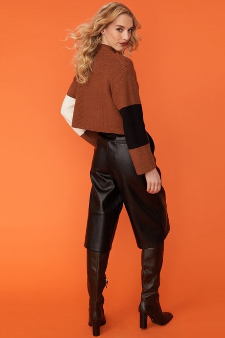 JAYLEY Block Design Ribbed Cashmere Jumper