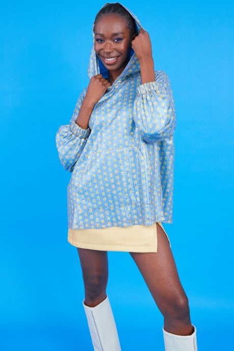 JAYLEY Blue And Gold Sequin Hoodie