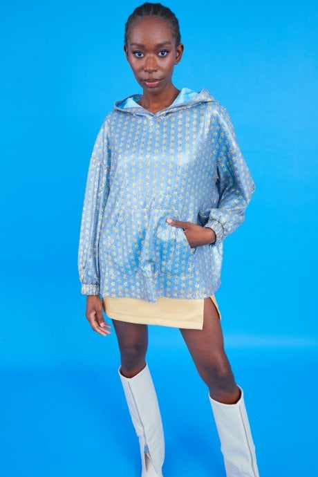 JAYLEY Blue And Gold Sequin Hoodie