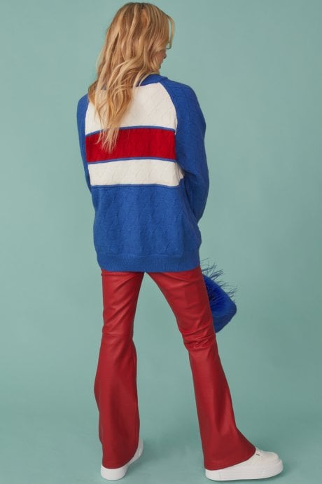 JAYLEY Blue Banana Peel Blend Zipped Cardigan