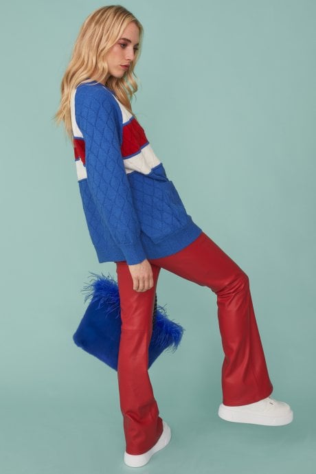 JAYLEY Blue Banana Peel Blend Zipped Cardigan