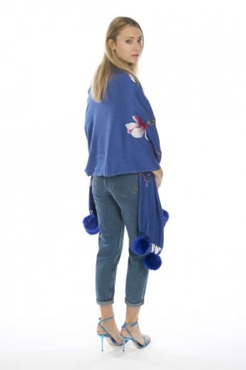 JAYLEY Blue Cashmere Blended Wrap